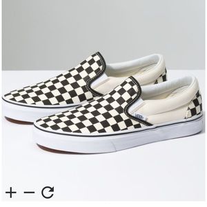 Checkered slip on vans
